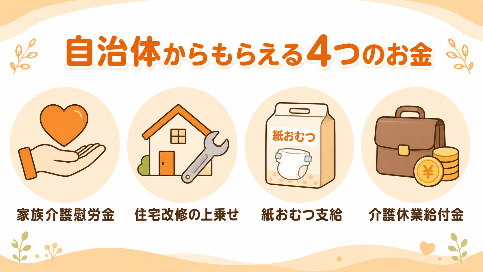 知らないと損！在宅介護で「自治体からもらえるお金」4つの制度まとめ